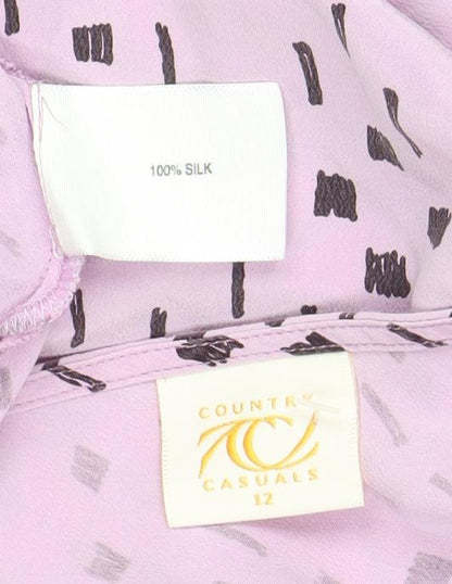 Womens UK Size 12 Country Casuals Pink Basic Blouse