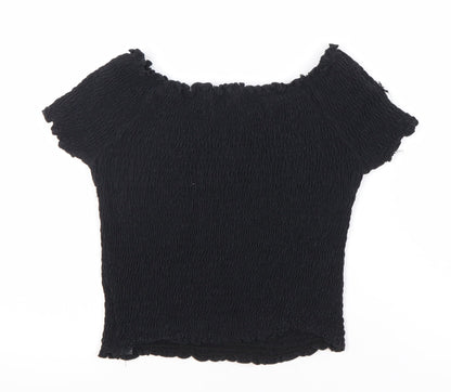 Womens UK Size 12 Marks and Spencer Black Basic Blouse