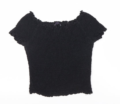 Womens UK Size 12 Marks and Spencer Black Basic Blouse