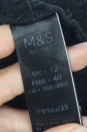 Womens UK Size 12 Marks and Spencer Black Basic Blouse