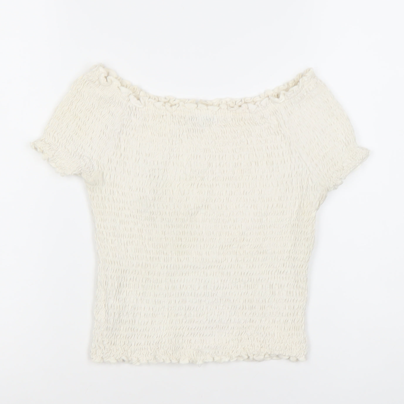 Womens UK Size 12 Marks and Spencer Ivory Cropped Blouse