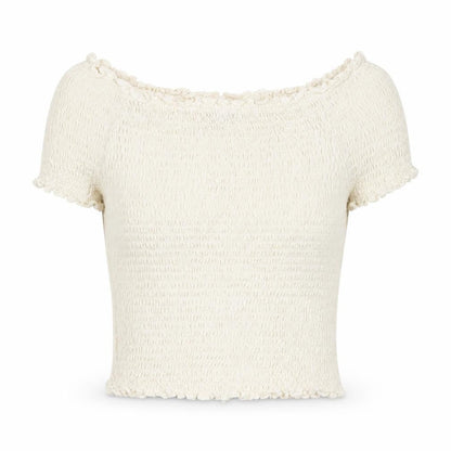 Womens UK Size 12 Marks and Spencer Ivory Cropped Blouse