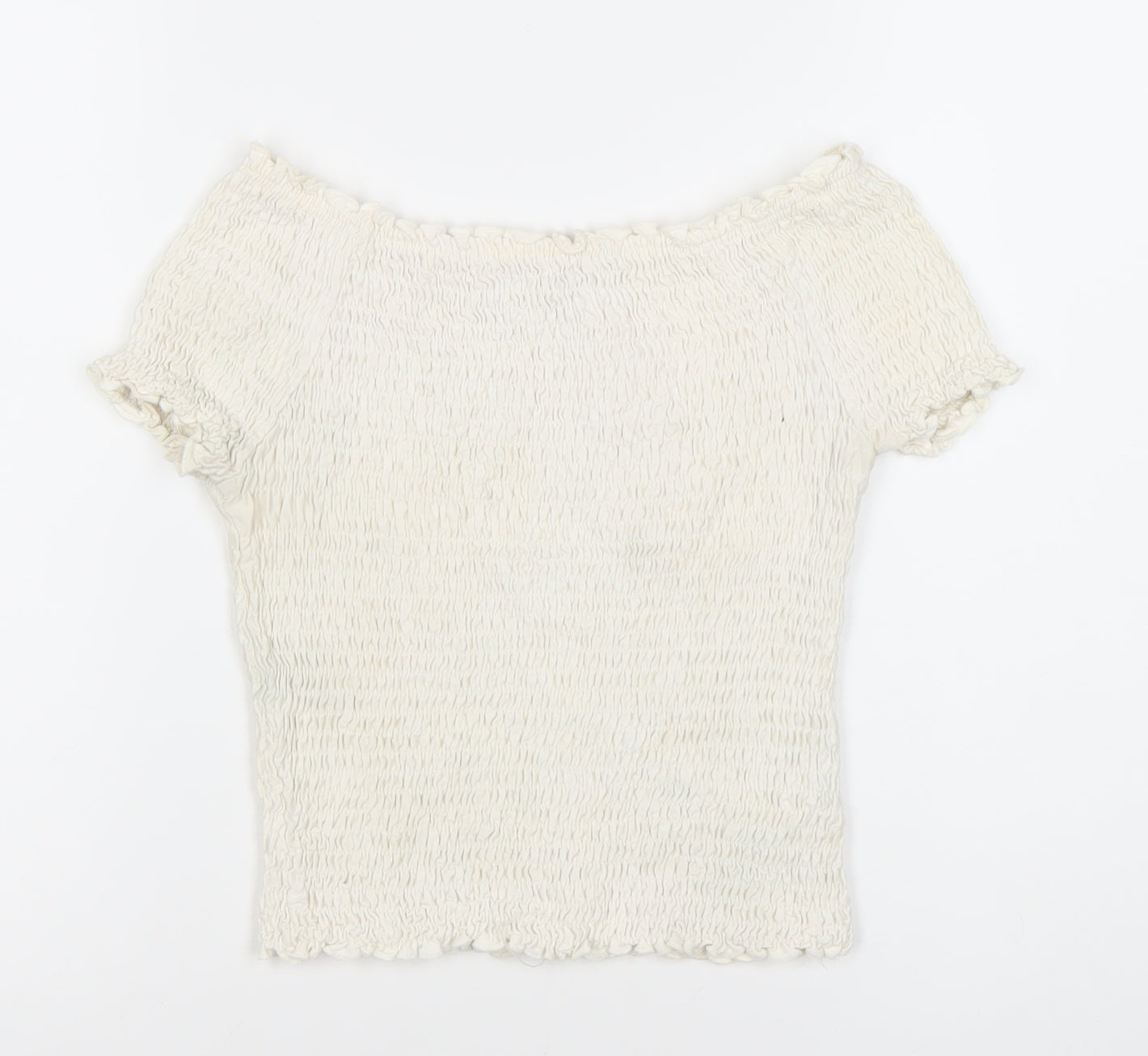 Womens UK Size 12 Marks and Spencer Ivory Cropped Blouse
