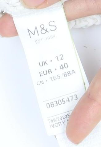 Womens UK Size 12 Marks and Spencer Ivory Cropped Blouse