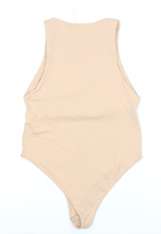 ZARA Women's Beige One Shoulder Bodysuit 3XS