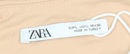 ZARA Women's Beige One Shoulder Bodysuit 3XS