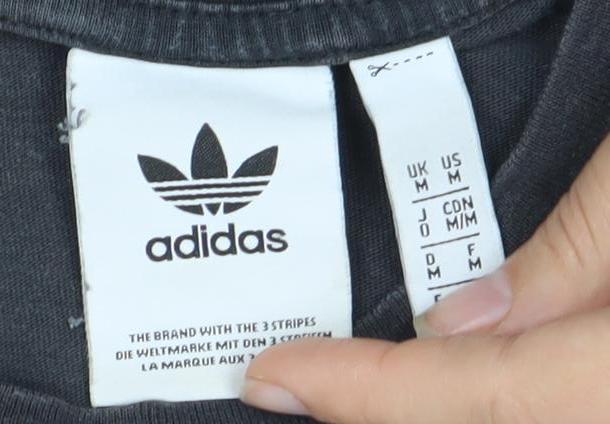 Adidas Men's Black M Logo Crew Neck T-Shirt