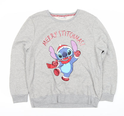 Womens UK Size 14 Disney Grey Pullover Sweatshirt