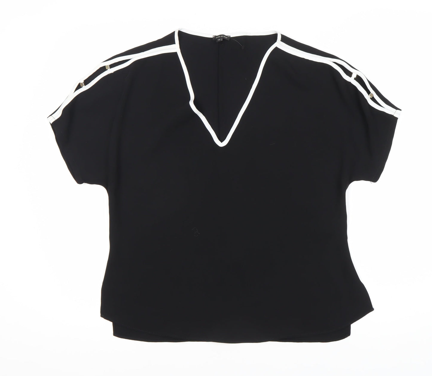 Womens UK Size 10 River Island Black Basic T-Shirt