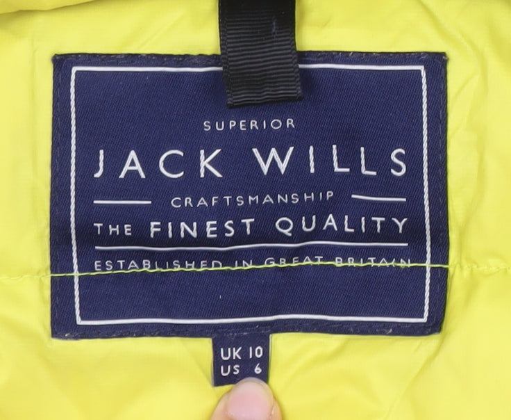 Womens UK Size 10 Jack Wills Yellow Puffer Jacket