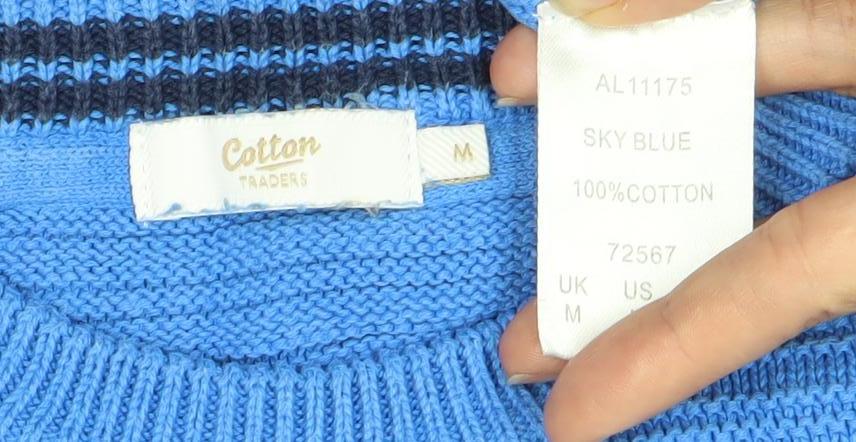 Cotton Traders Men's Blue M Pullover Crew Neck Jumper