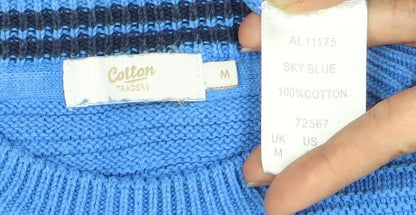 Cotton Traders Men's Blue M Pullover Crew Neck Jumper