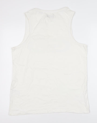 Superdry Men's White Sleeveless T-Shirt XL Cotton