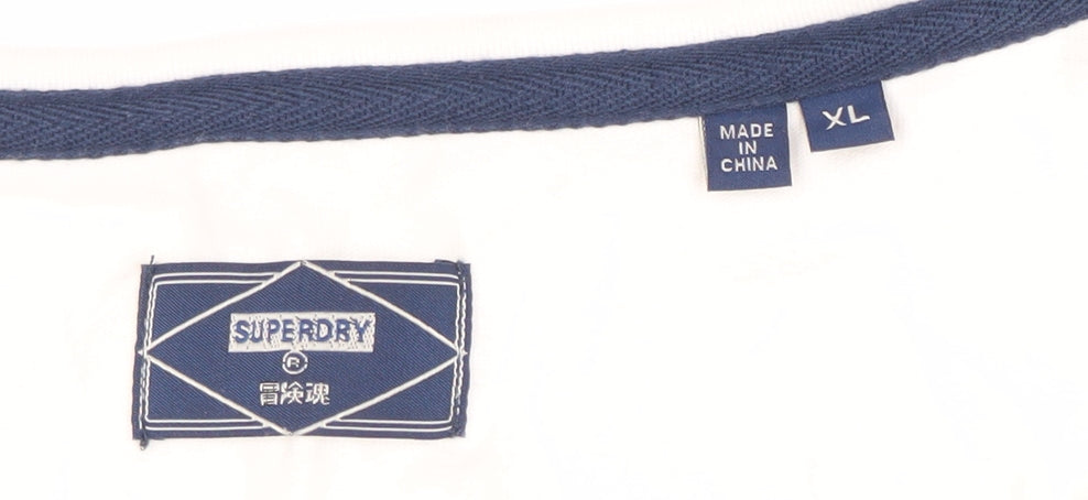 Superdry Men's White Sleeveless T-Shirt XL Cotton