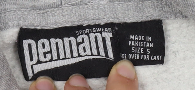 Pennant Men's Grey Pullover Hoodie - Size S, Sports Style