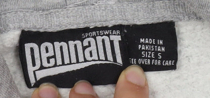 Pennant Men's Grey Pullover Hoodie - Size S, Sports Style