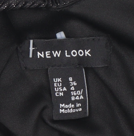 New Look Women's Black Size 8 Sleeveless Playsuit