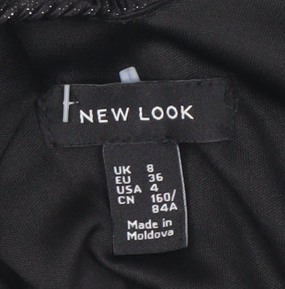 New Look Women's Black Size 8 Sleeveless Playsuit