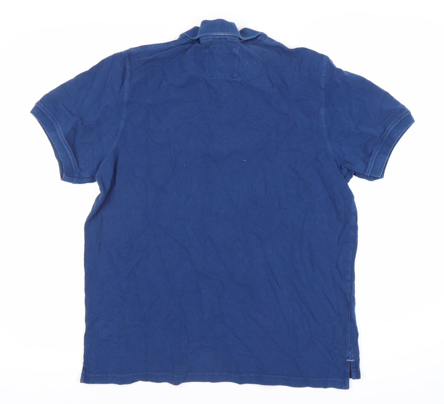 Galt Sand Men's Blue Polo Shirt M Solid Cotton