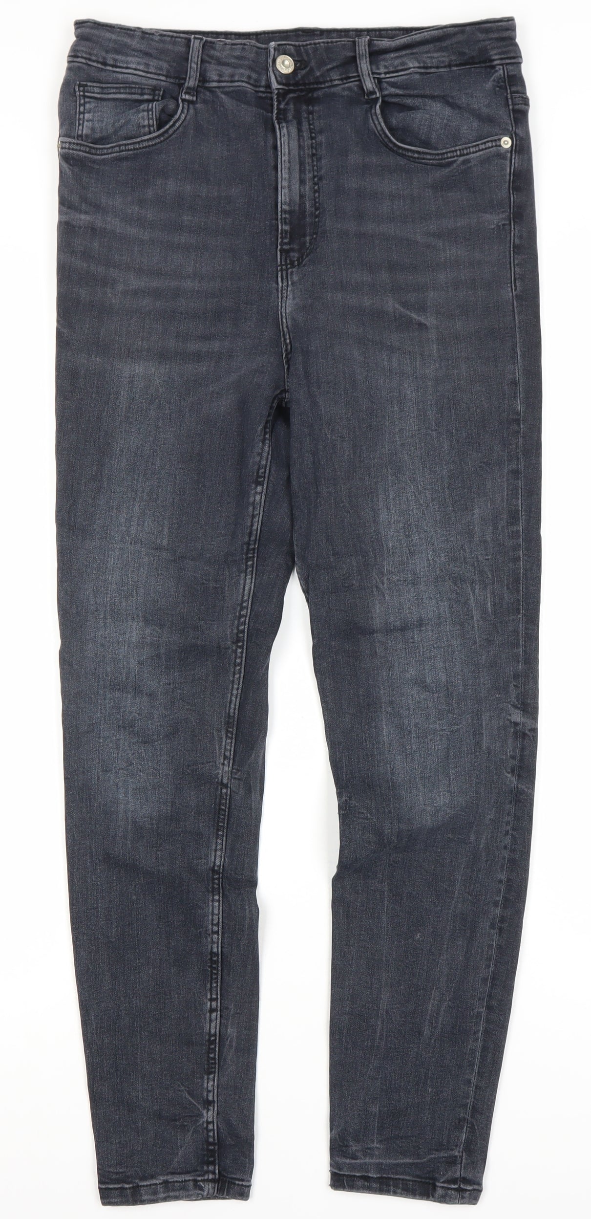 Zara Women's Blue Skinny Jeans Size 14