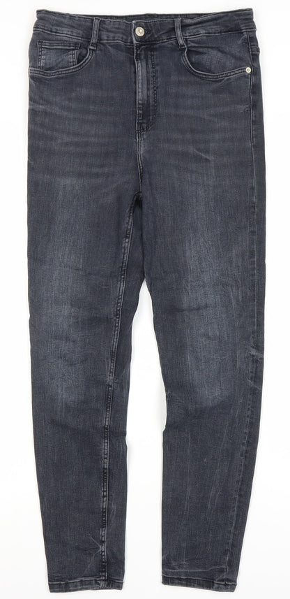 Zara Women's Blue Skinny Jeans Size 14