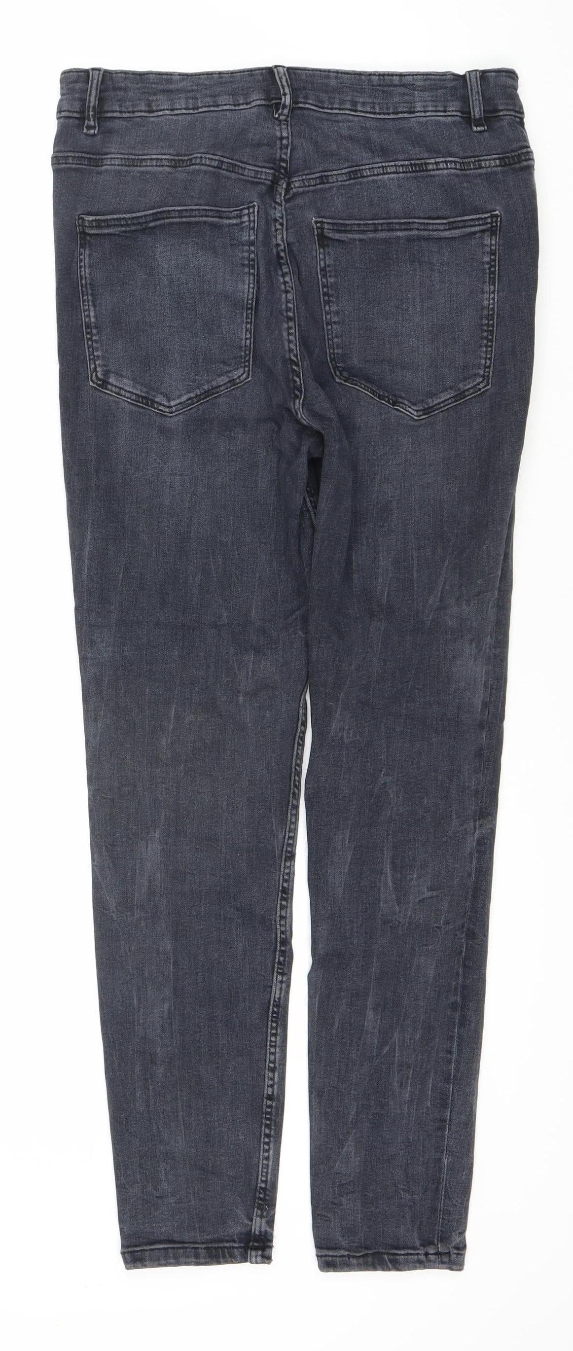 Zara Women's Blue Skinny Jeans Size 14