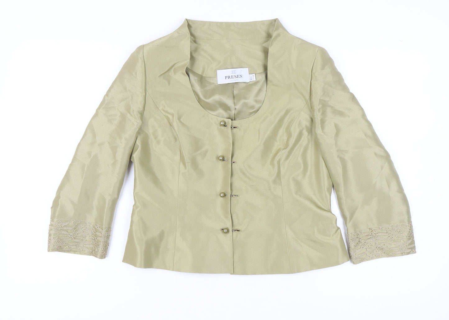 Presen de Luxe Beige Silk Women's Blazer Size 14