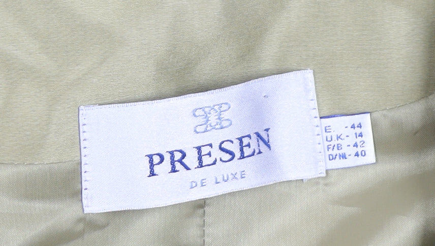 Presen de Luxe Beige Silk Women's Blazer Size 14