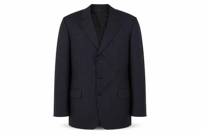 Pierre Cardin Men's Dark Blue Striped Classic Blazer, 44 R, Formal
