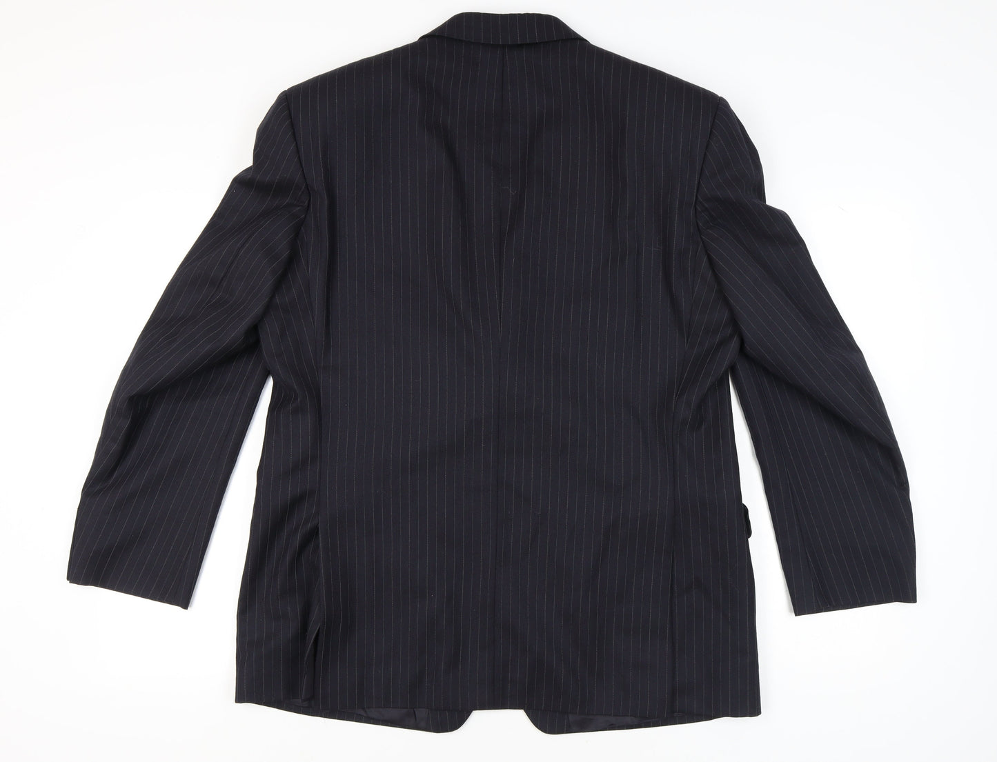 Pierre Cardin Men's Dark Blue Striped Classic Blazer, 44 R, Formal