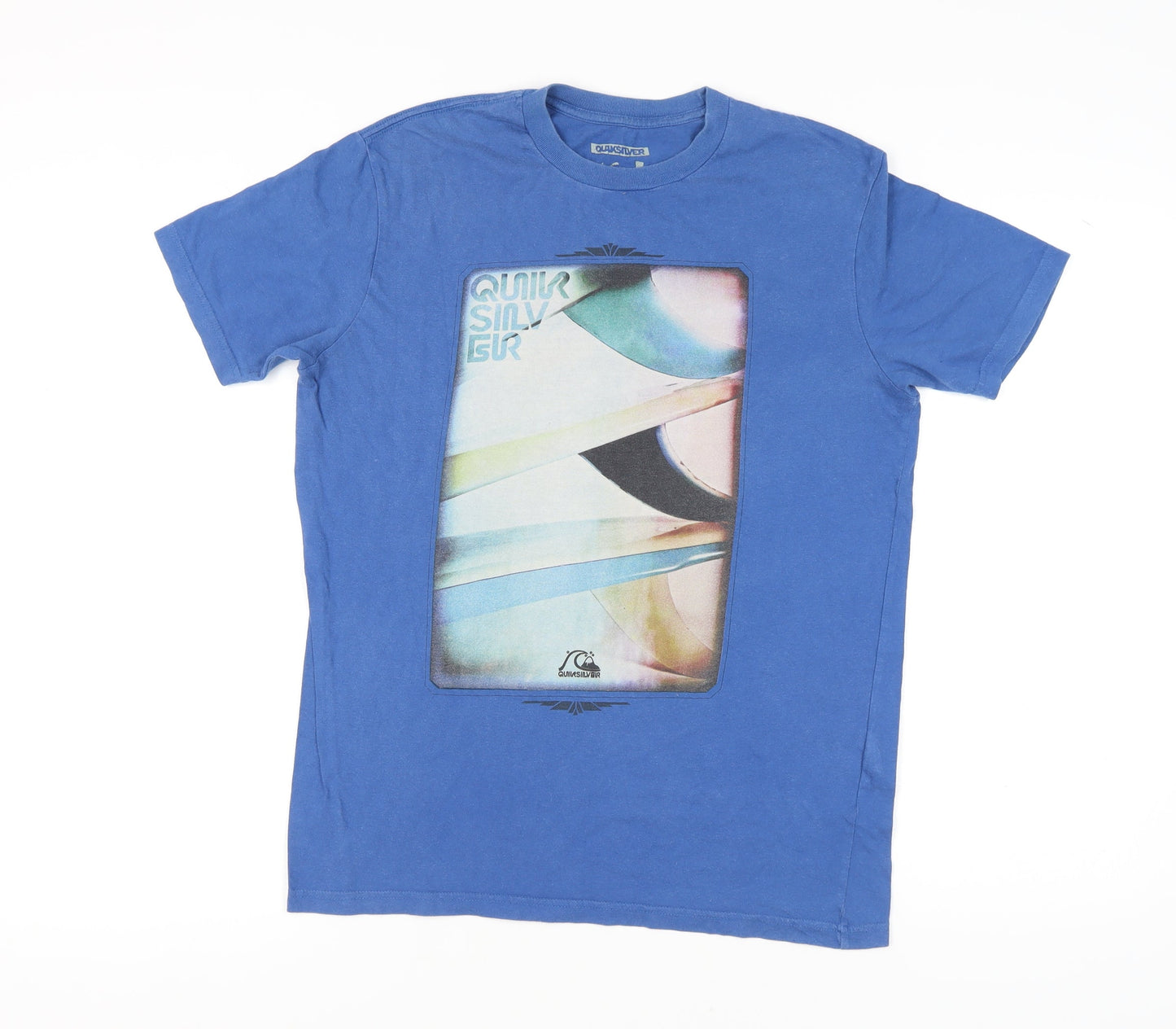 Quiksilver Men's Blue Graphic Print T-Shirt Small