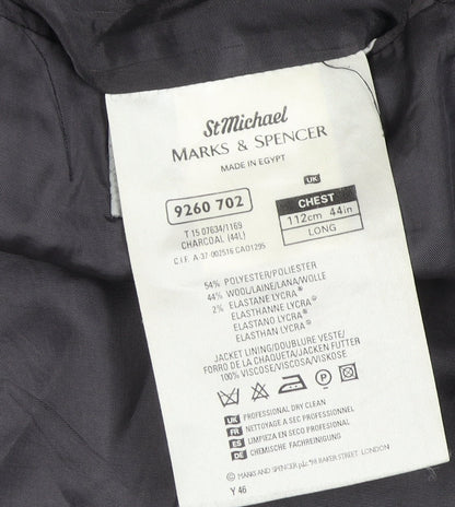 Marks and Spencer Men's Charcoal Suit Jacket, 44L, Formal