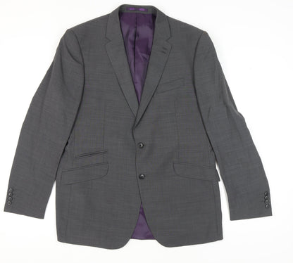 Marks and Spencer Men's Grey Wool Blazer, Size 44