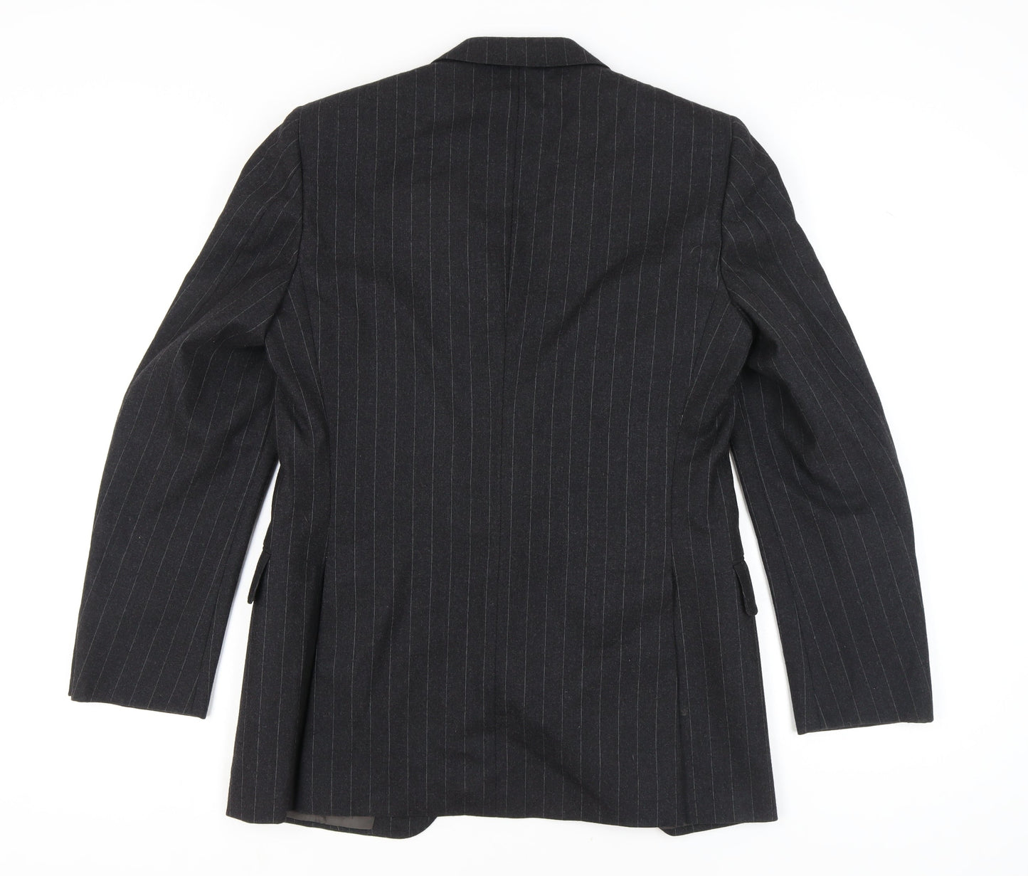 Sidi by git Men's Black Pinstripe Wool Blazer, Size UK 40R