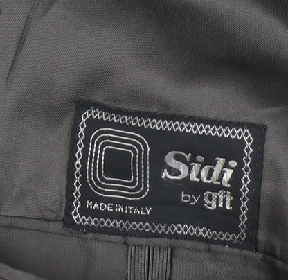 Sidi by git Men's Black Pinstripe Wool Blazer, Size UK 40R