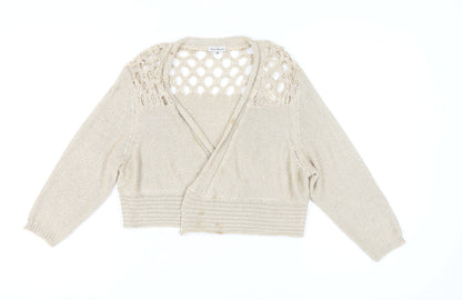 Womens UK Size M Nina Murati Beige Wrap Jumper