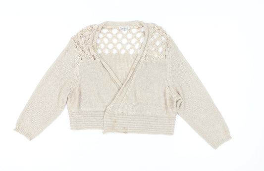 Womens UK Size M Nina Murati Beige Wrap Jumper