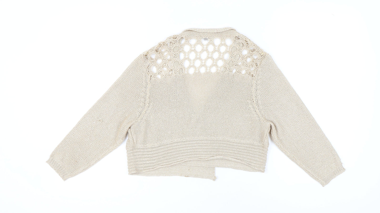 Womens UK Size M Nina Murati Beige Wrap Jumper