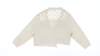 Womens UK Size M Nina Murati Beige Wrap Jumper