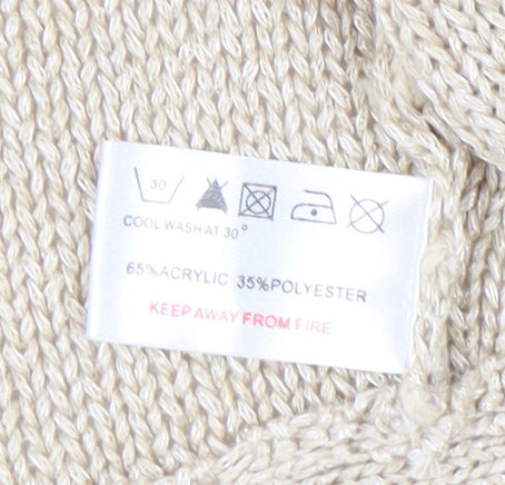 Womens UK Size M Nina Murati Beige Wrap Jumper