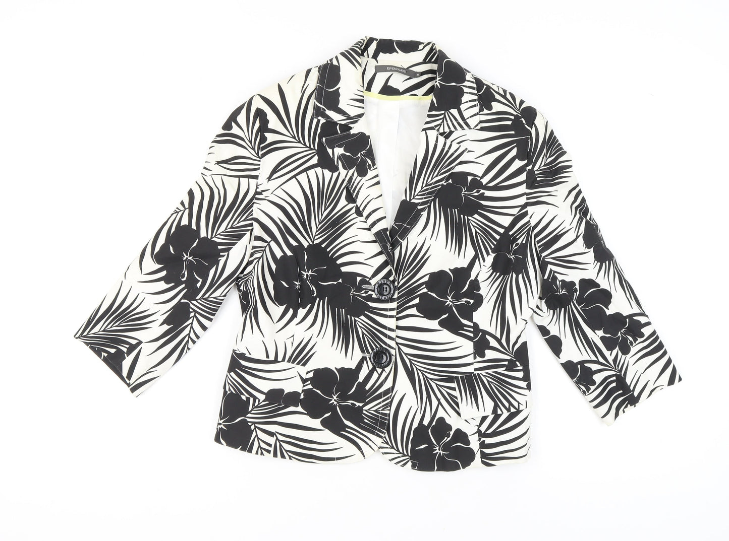River Island Women's Black Floral Blazer Size 16