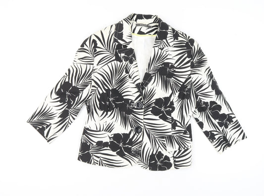 River Island Women's Black Floral Blazer Size 16