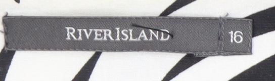 River Island Women's Black Floral Blazer Size 16