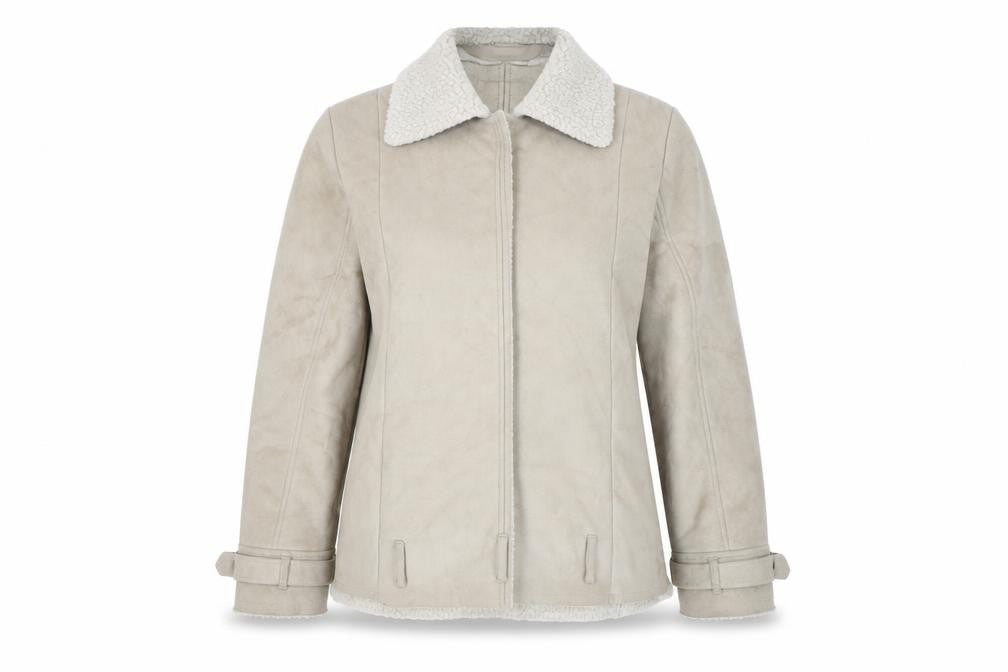 Womens UK Size 8 H&M Beige Motorcycle Jacket