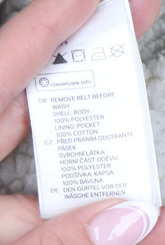 H&M Women's Beige Biker Jacket Size 8 Casual Autumn