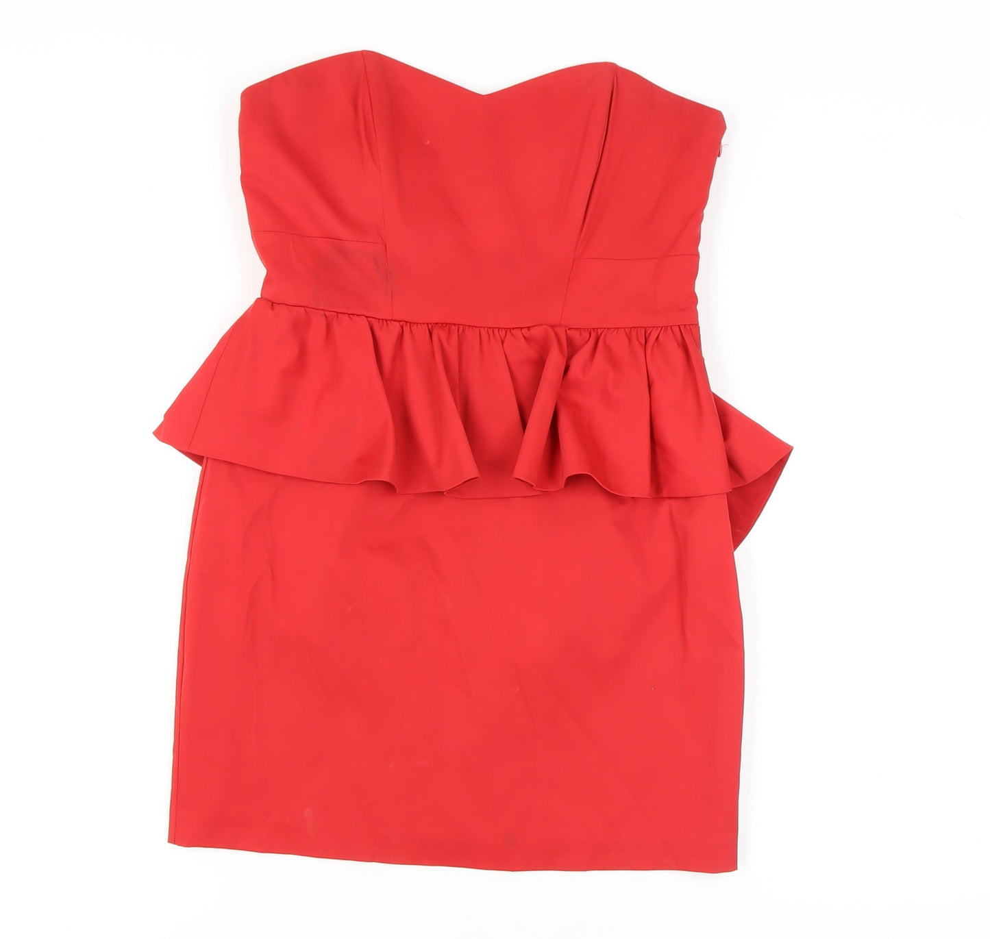 Oasis Women's Red Peplum Cocktail Dress Size 12