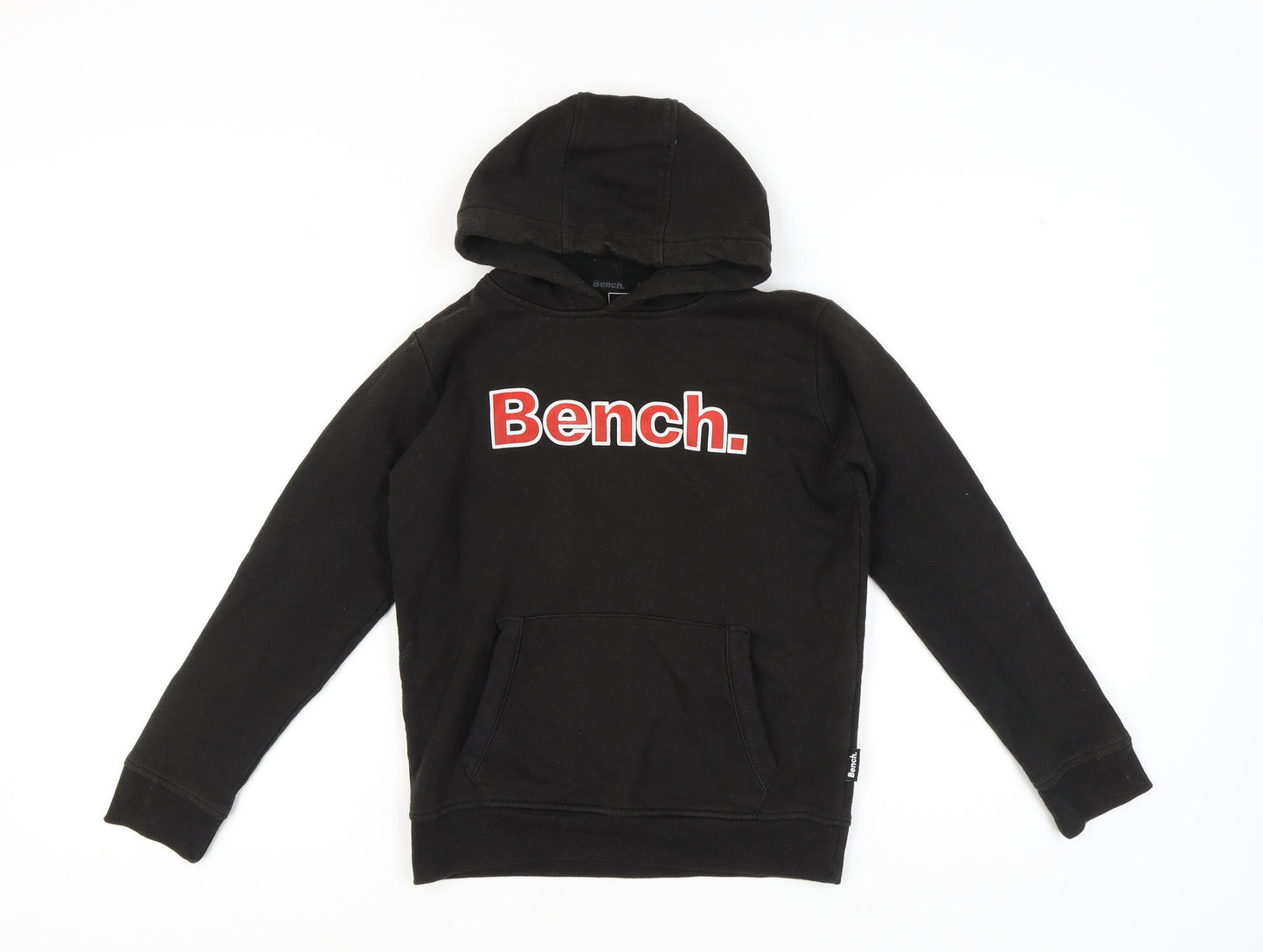 Bench Boys Black Hoodie, 11-12 Years, Pullover Style