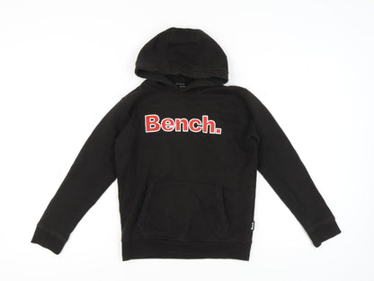 Bench Boys Black Hoodie, 11-12 Years, Pullover Style