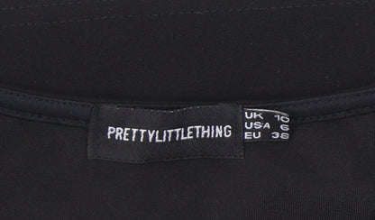 PRETTYLITTLETHING Women's Black Slim Tank UK 10, Casual Summer