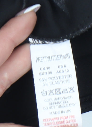 PRETTYLITTLETHING Women's Black Slim Tank UK 10, Casual Summer